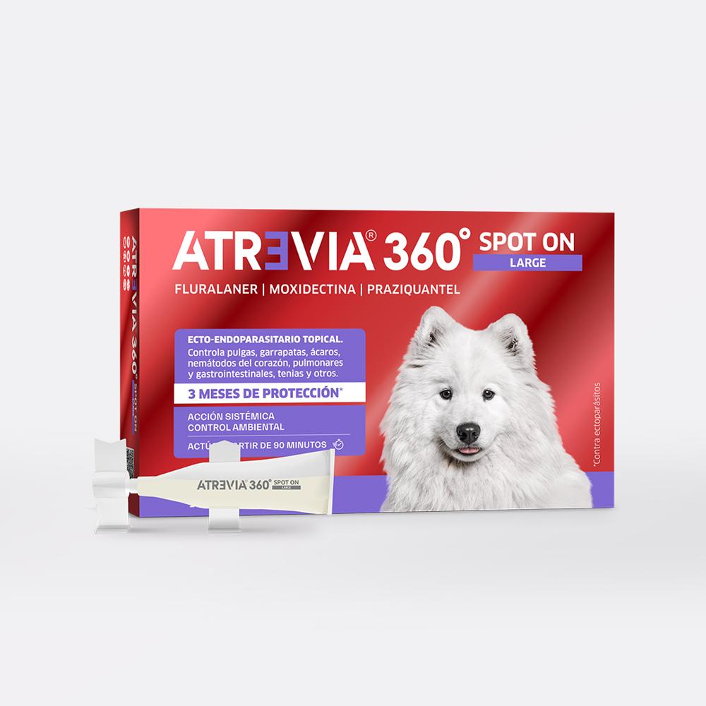 ANTIPULGAS PARA PERROS ATREVIA 360 SPOT ON LARGE 18 a 37 KG X 5 PIPETAS