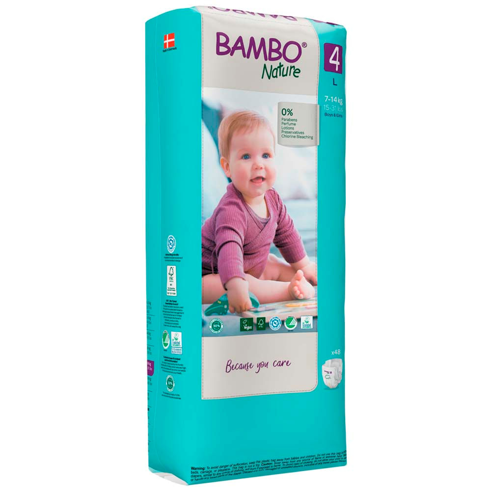 Pañales para Bebé BAMBO NATURE Talla 4 G Paquete 48un