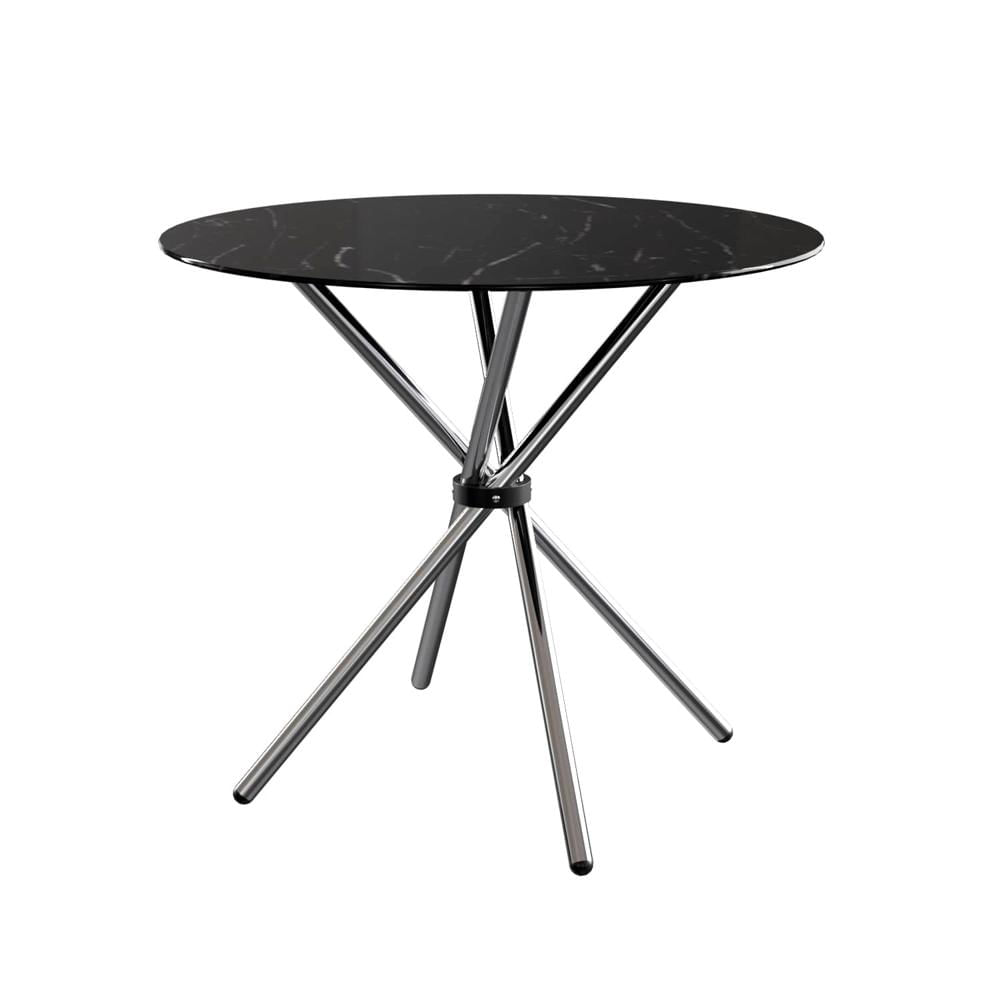 Mesa De Comedor Nodos 90 Cm Vidrio Marmoleada Ofideas