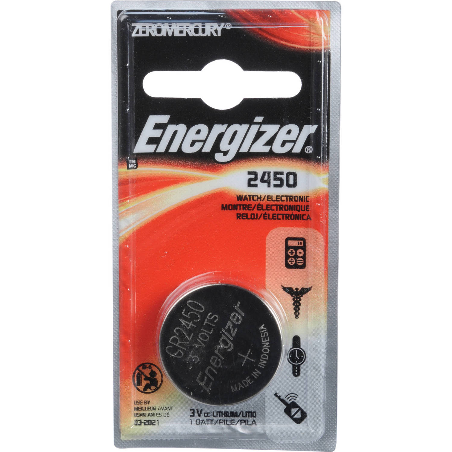 Pila de Litio Tipo Moneda Energizer Cr2450