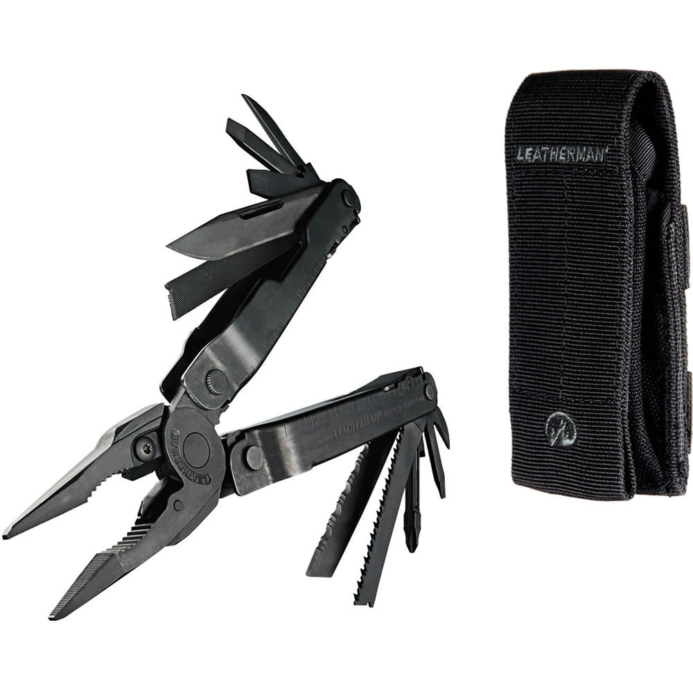 Multiherramienta Leatherman Super Tool 300 con Funda Molle Negra Óxido Negro
