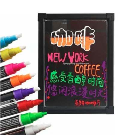 Pizarra Led Board 50×70 Cm Publicitaria Negocios Full Color + Caja de 8 plumones