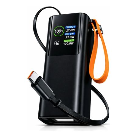 Power Bank De Carga Rápida 100w Para Laptop Con Pantalla Negro