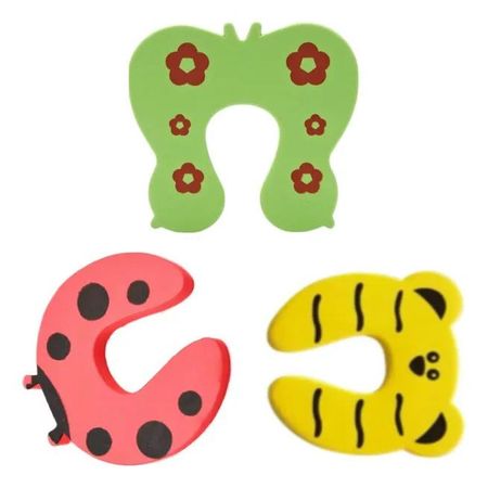 PACK X3 TOPE DE PUERTA INFANTIL NIÑOS ANTIGOLPE MARIPOSA OSO MARIQUITA