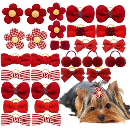 10 ADORABLES GANCHOS DE PELO PARA MASCOTAS Rojo