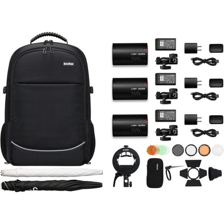 Kit de 3 Luces Godox Ad100Pro Pocket Flash