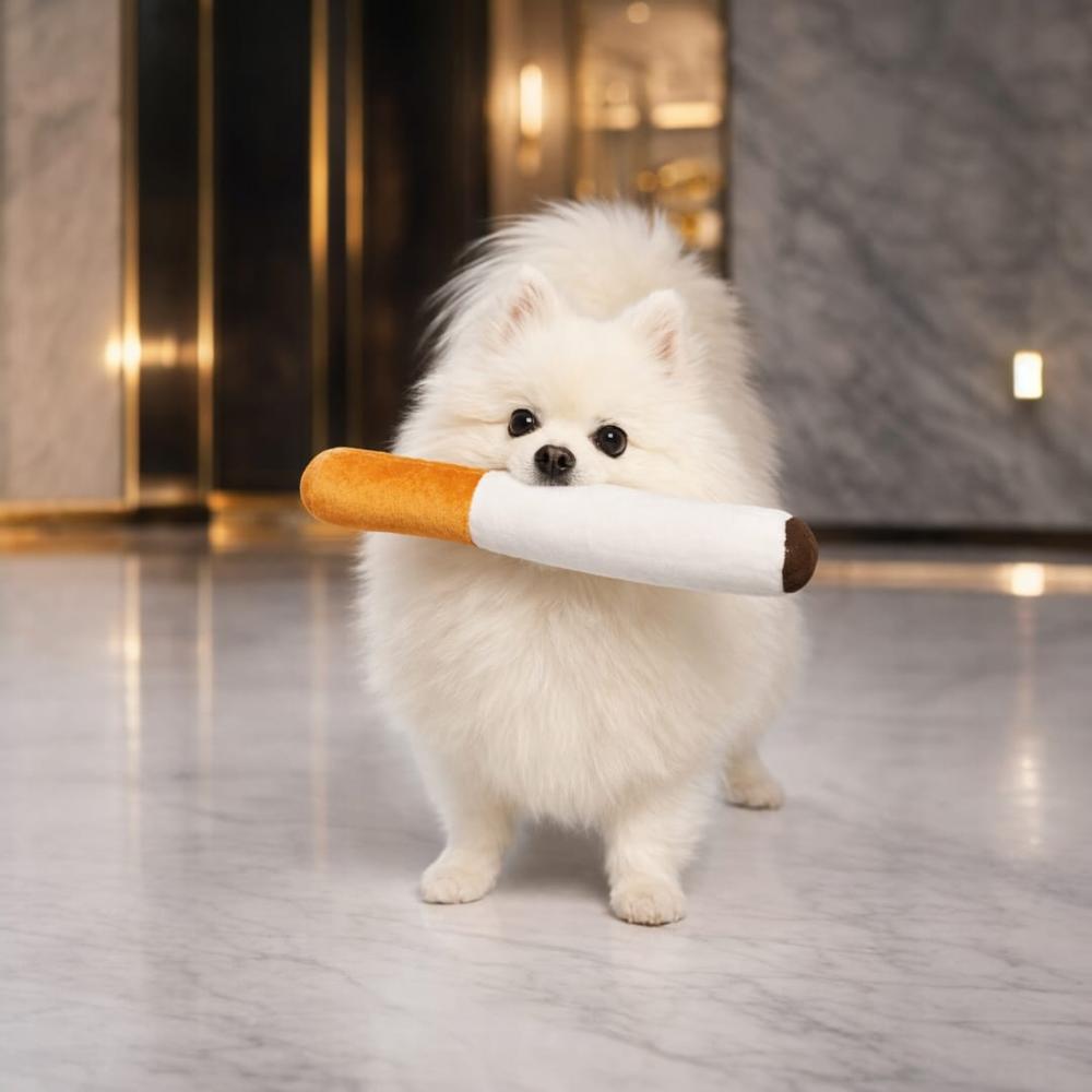 JUGUETE DE PELUCHE PARA PERROS CON SONIDO SQUEAKY Blanco