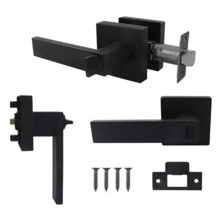 Chapa cuadrada bronce negro mate de acero  pesada con llaves