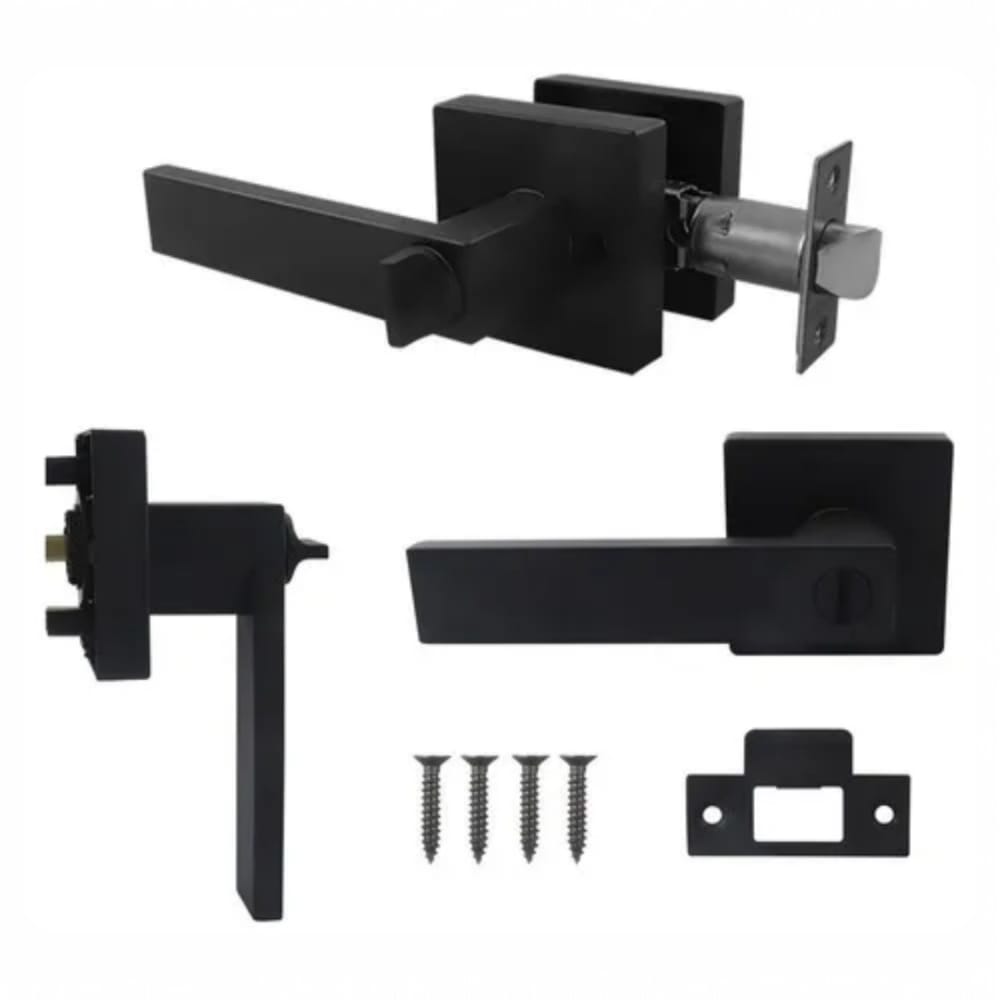 Chapa cuadrada bronce negro mate de acero  pesada con llaves