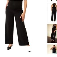 Pantalon Fresco De Tela Lino Con Bolsillos Para Embarazada Maternidad