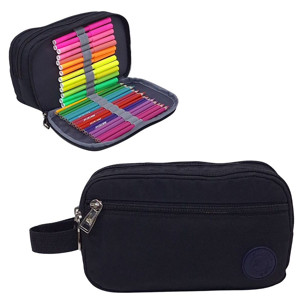 CARTUCHERA ORGANIZADORA KENGAR MODELO STAR - NEGRO