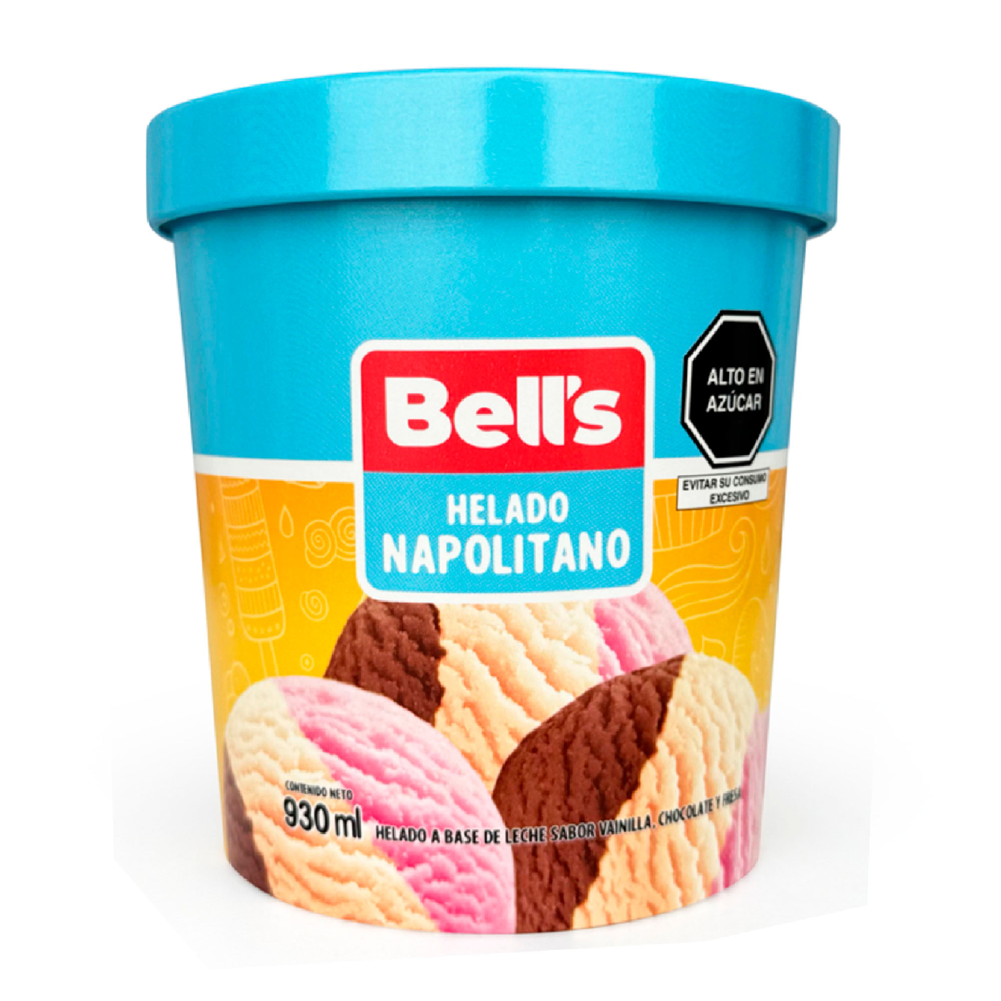 Helado Napolitano BELL'S Pote 930ml
