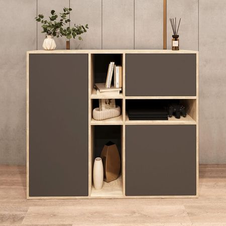 Aparador Palmer 3 puertas Plomo y marron | Masiva Home