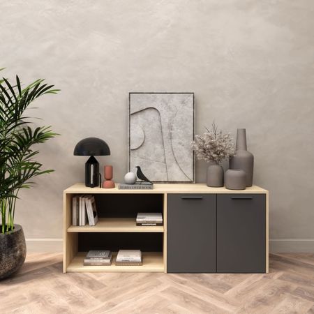 Aparador Renato 2 puertas Negro y marron | Masiva Home