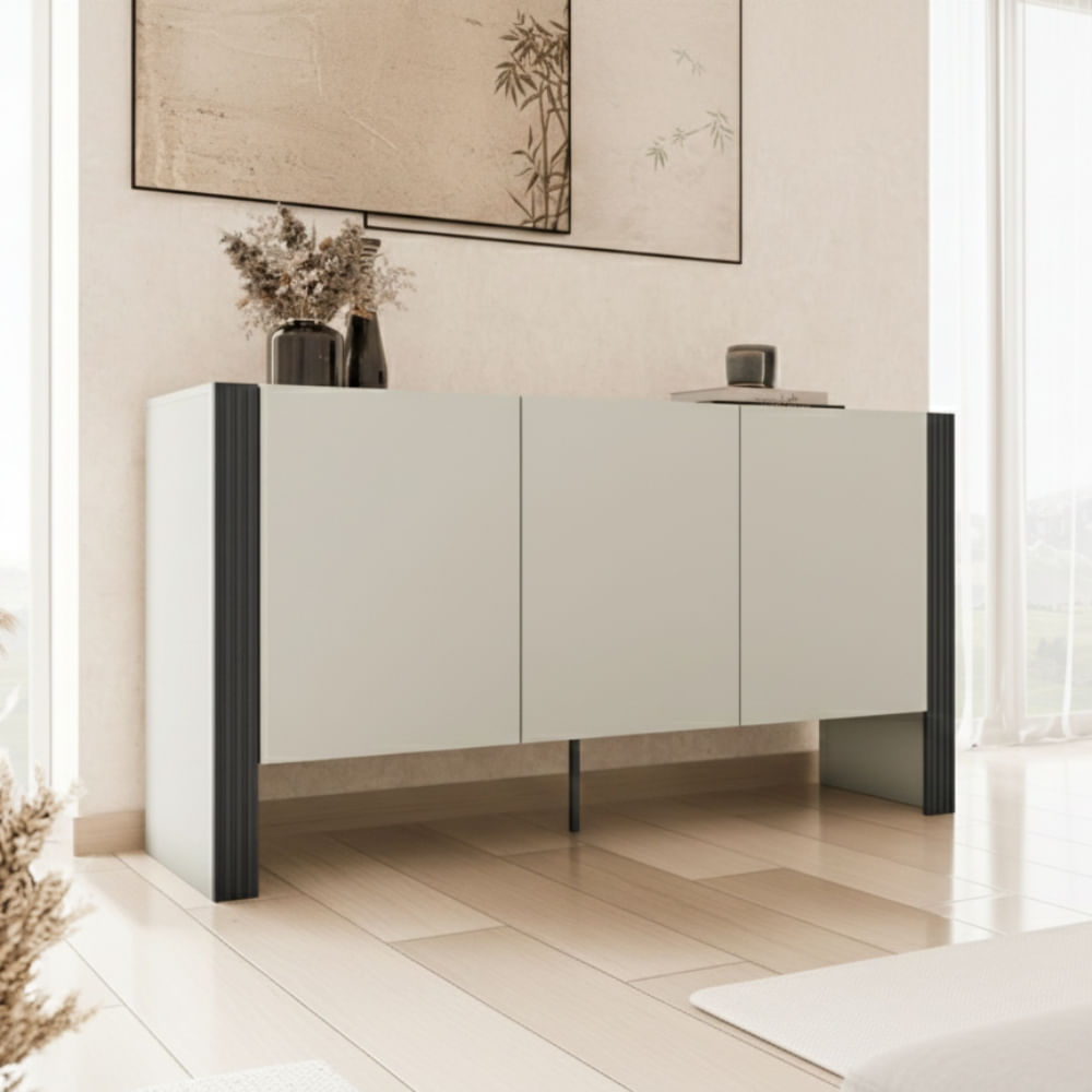 Aparador Croma 3 puertas Negro y blanco | Masiva Home