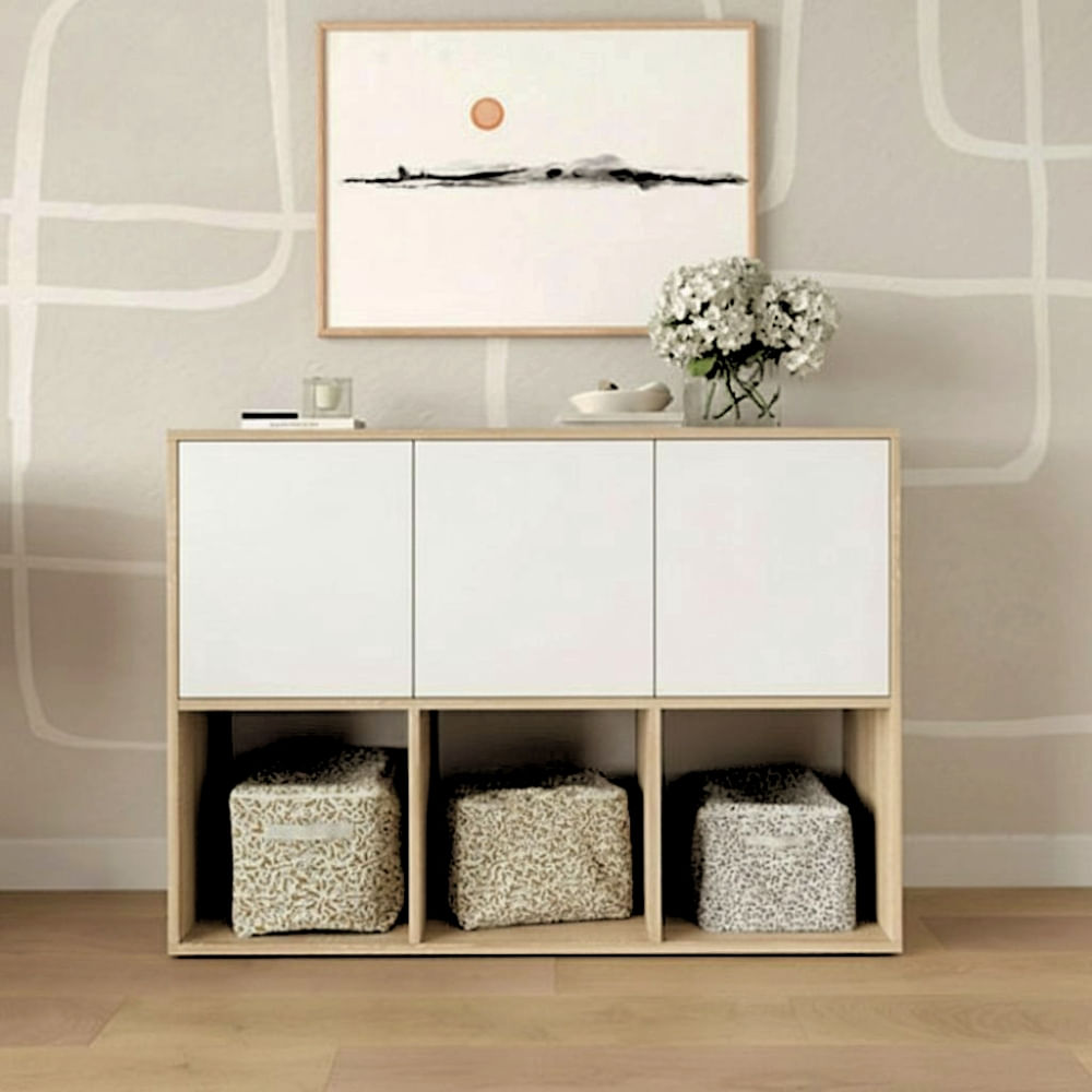 Aparador Arden 3 puertas Blanco y Marron | Masiva Home