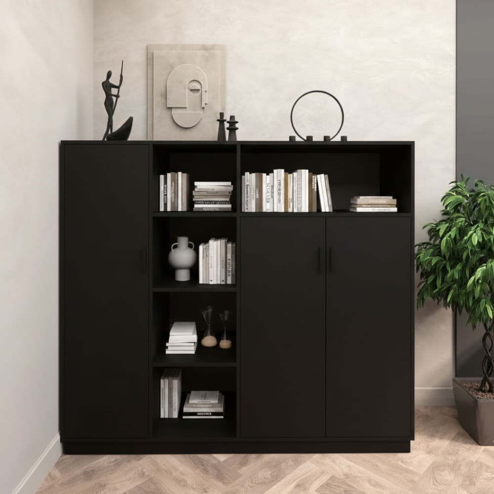 Aparador Kiara 3 puertas Negro | Masiva Home