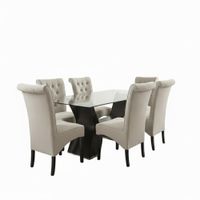 Juego de Comedor Alí de 6 sillas color Beige de AMBIENTA HOME