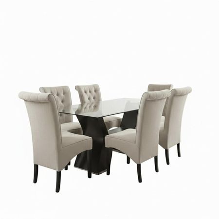 Juego de Comedor Alí de 6 sillas color Beige de AMBIENTA HOME