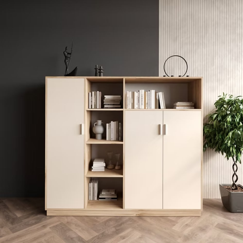 Aparador Kiara 3 puertas Beige y marron | Masiva Home