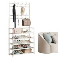Rack Estante 5 Niveles Blanco Ropa Sombreros Zapatos Navidad Genieka
