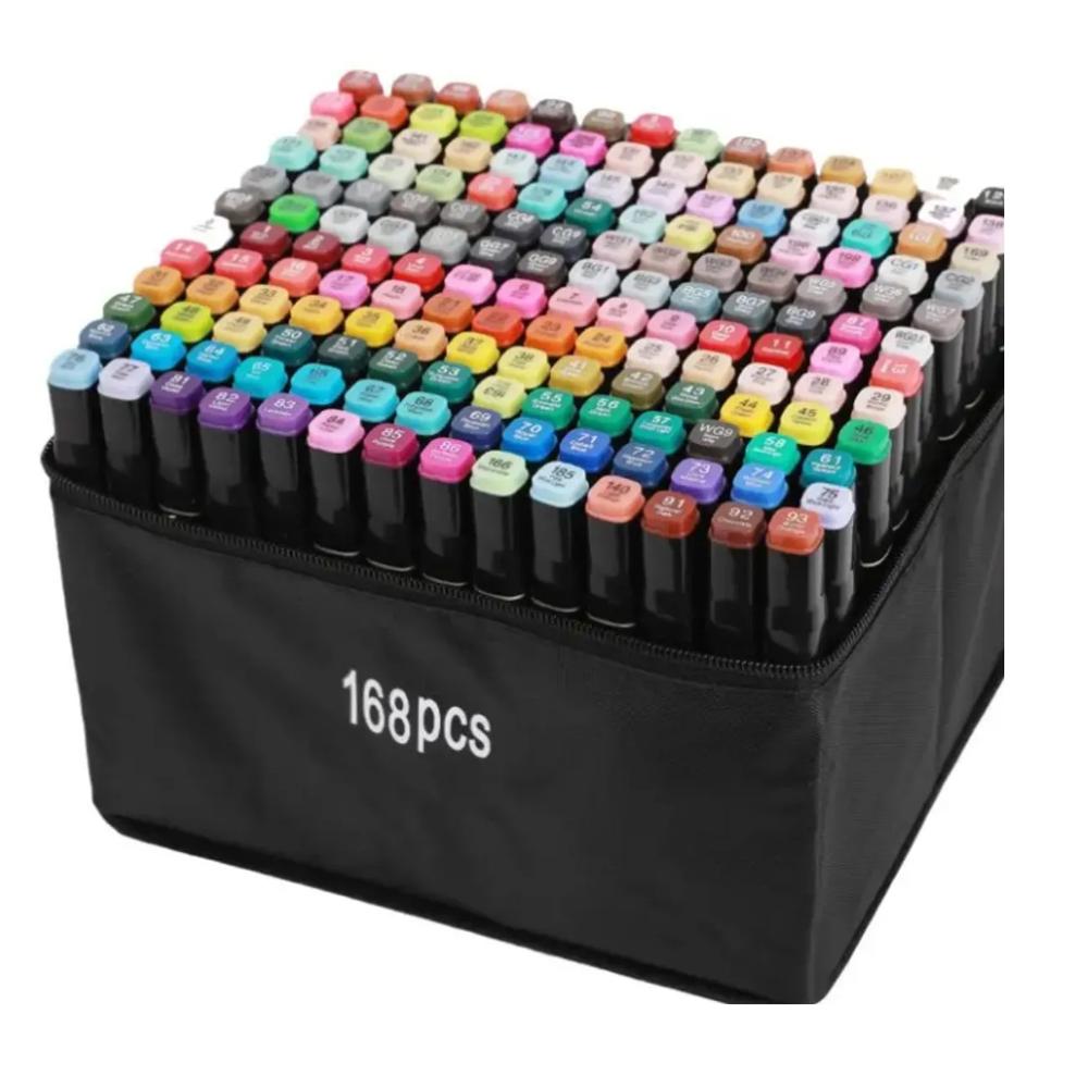 Plumones Touch Doble Punta de 168 Unidades con Base