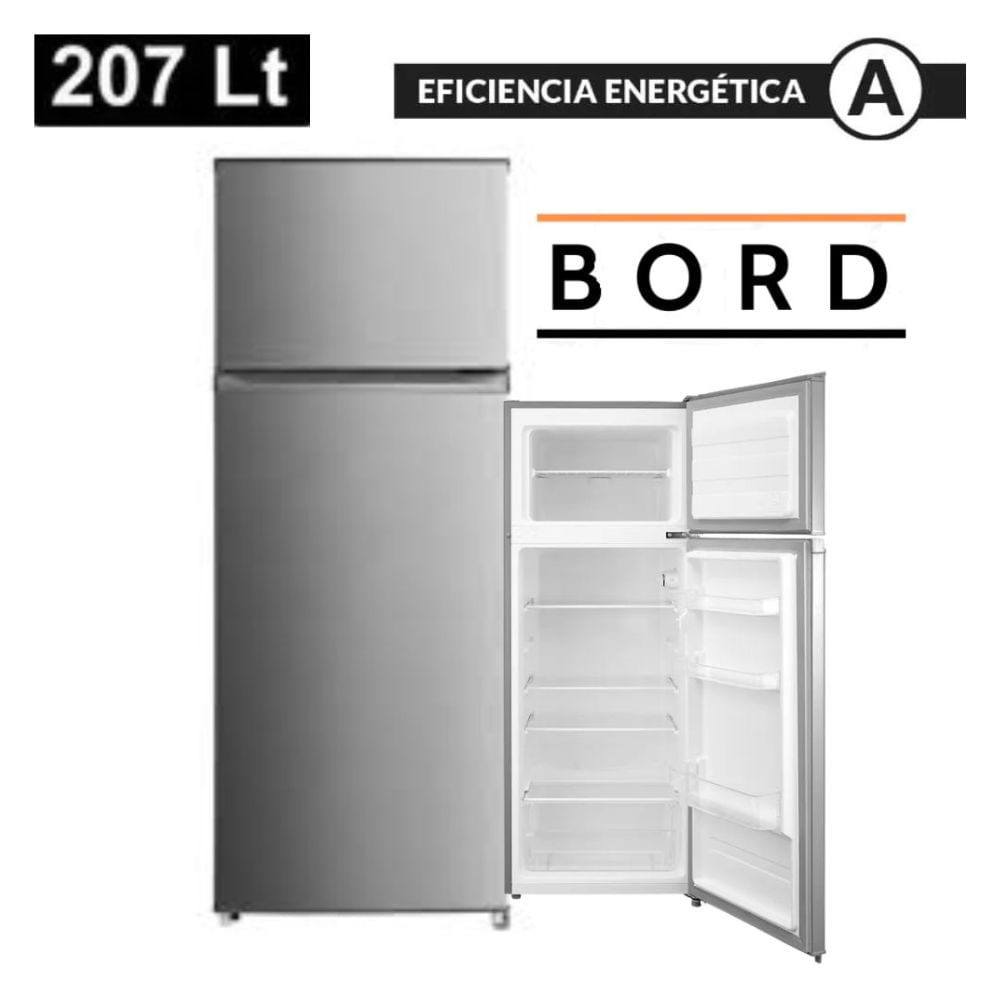 REFRIGERADOR BORD 207LT TOP MOUNT FROST COLOR PLATEADO MOD RE207FS-M