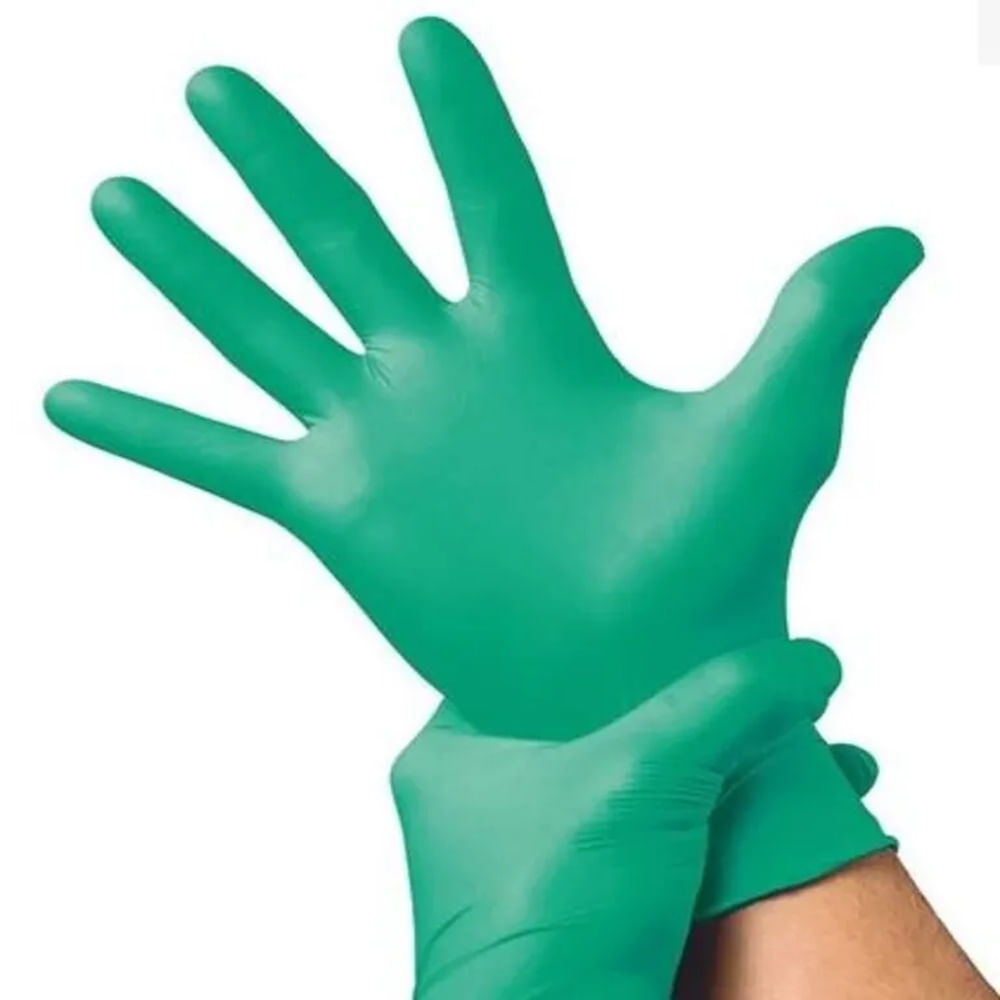 Guantes de Nitrilo Verde  10 Cajas  x 100 und  - Talla M