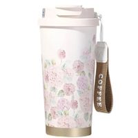 Taza de Acero Inoxidable 520 ml Diseño Floral Uso Diario