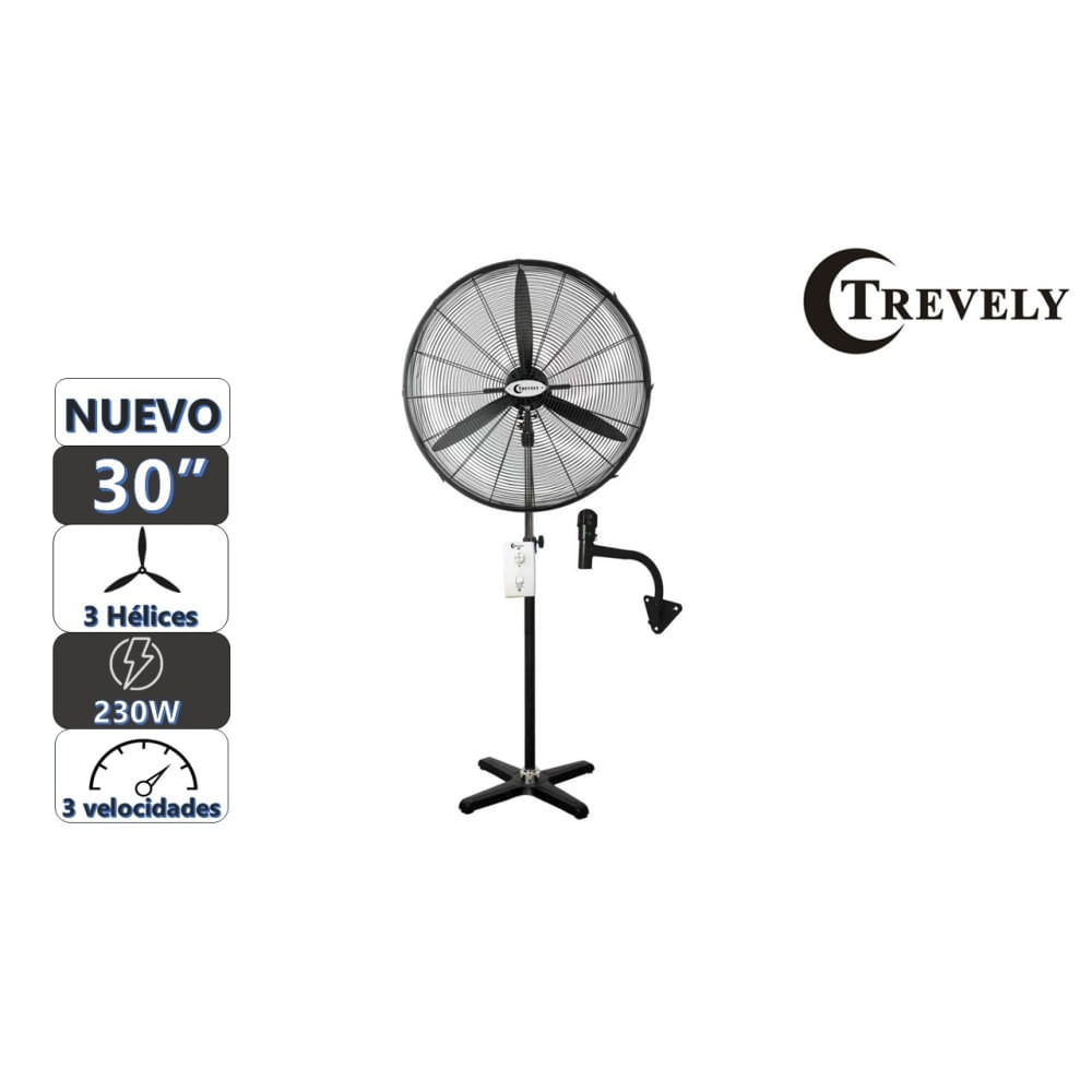 Ventilador  Industrial de piso & pared  30" TREVELY VT-30A - 230W