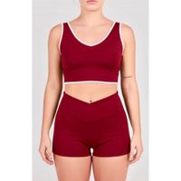 Short deportivo con pretina Cruzada para mujer