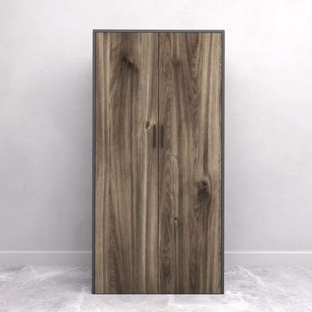 Armario Renato 2 puertas marron oscuro y plomo| Masiva Home