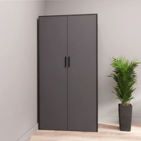 Armario Renato 2 puertas Plomo y Negro| Masiva Home