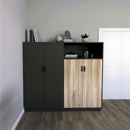 Armario Kendall 4 puertas Negro y beige | Masiva Home