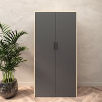 Armario Renato 2 puertas Plomo y marron | Masiva Home