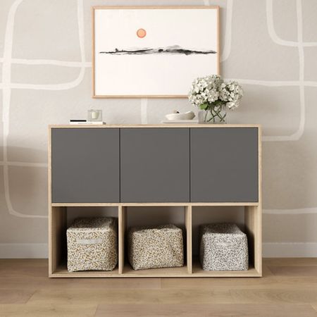 Aparador Arden 3 puertas Plomo y Marron | Masiva Home