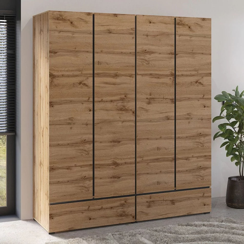 Ropero Alferez  4 puertas Marron | Masiva Home