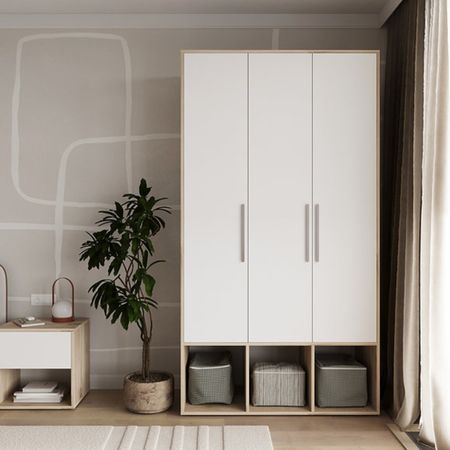 Ropero Arden 3 puertas Blanco y Marron | Masiva Home