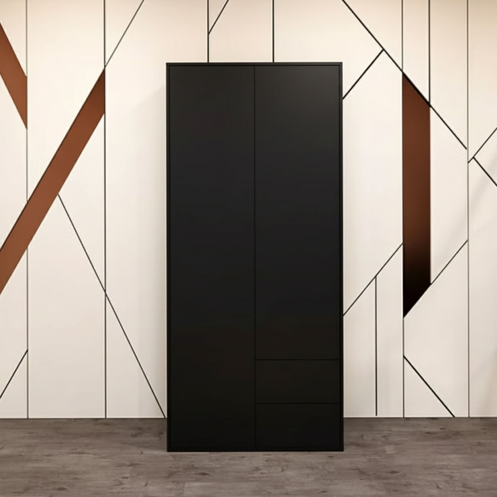 Armario Palmer 2 cajones Negro| Masiva Home