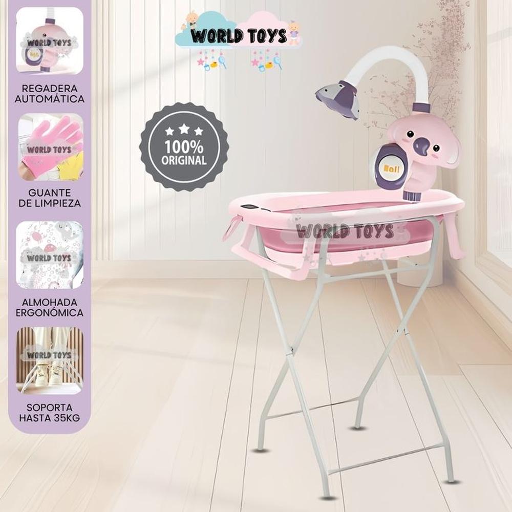 Bañera Plegable con Rack Multiuso SPLASH PRO Pink