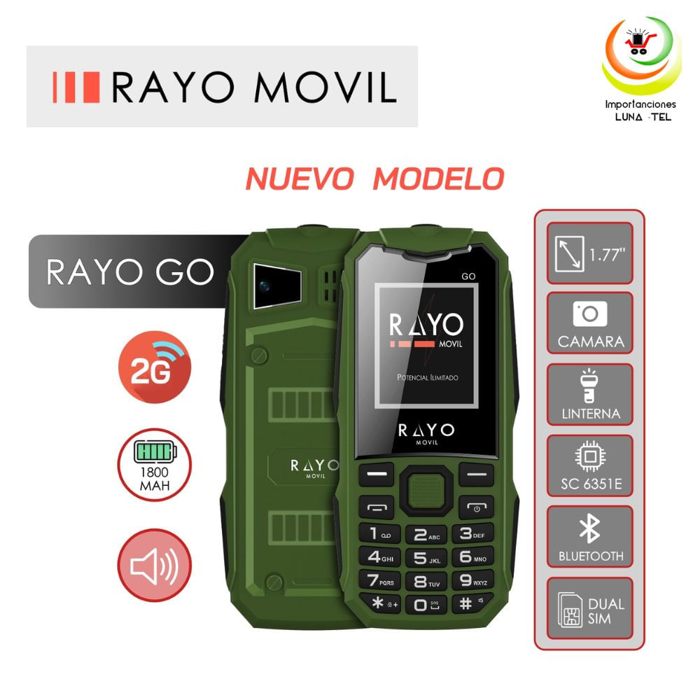 CELULAR BASICO RAYO GO 2G DUAL SIM -VERDE