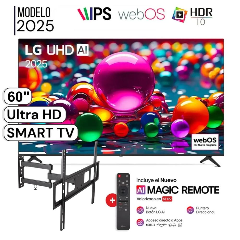 Televisor LG LED 60""Smart UHD 4K Thinq Ai 60UA8050PSA + Rack Giratorio