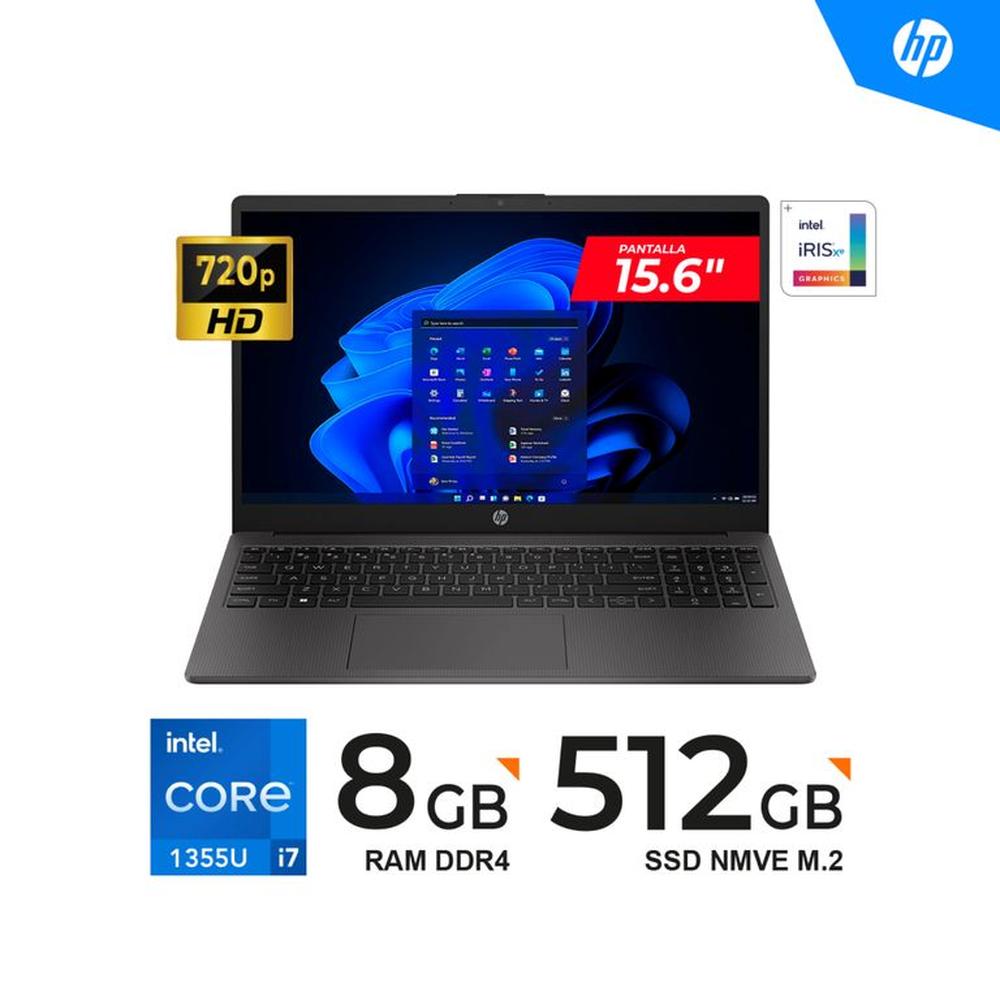 LAPTOP HP 250 G10 15.6 LCD LED SVA HD Intel Core i7 1355U Max 5.00GHz 8GB DDR4-3200 512GB Freedos