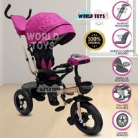 Triciclo Giratorio 3 en 1 SMART PREMIUM USB Bluetooth Pink