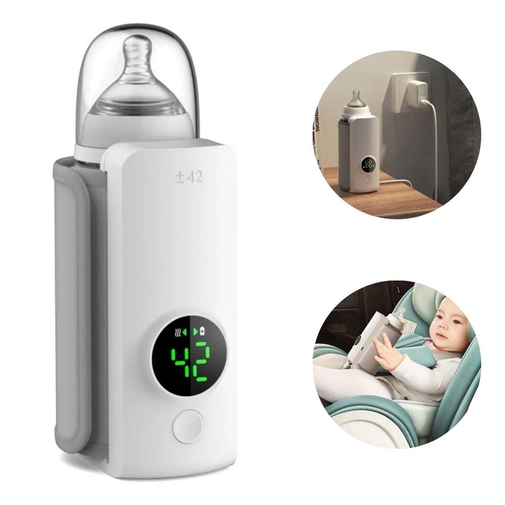 Calentador de Biberones Portátil Inalámbrico Calienta Mamadera Uniforme 360