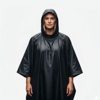 Impermeable Ejecutivo Unisex Alta Densidad Tipo Poncho Negro