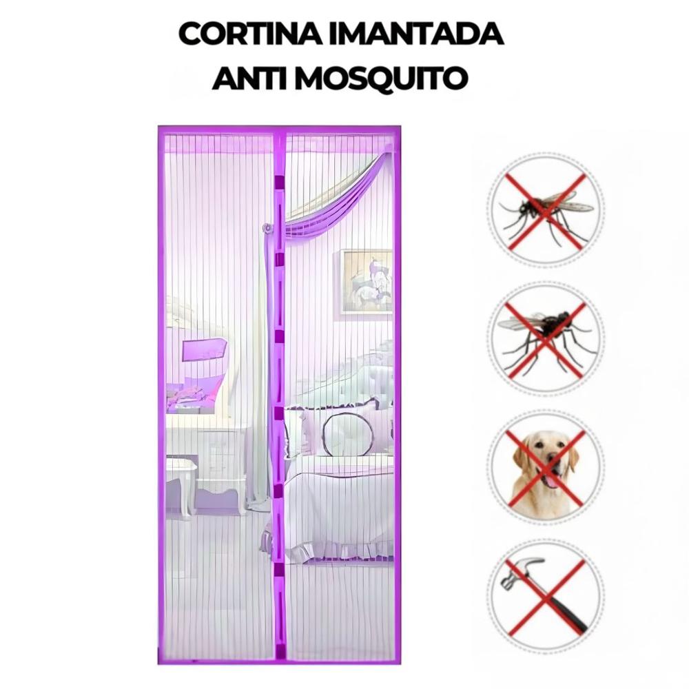 Cortina Malla Imantada Antimosquitos Zancudos Mosquitera 210x100cm - Morado