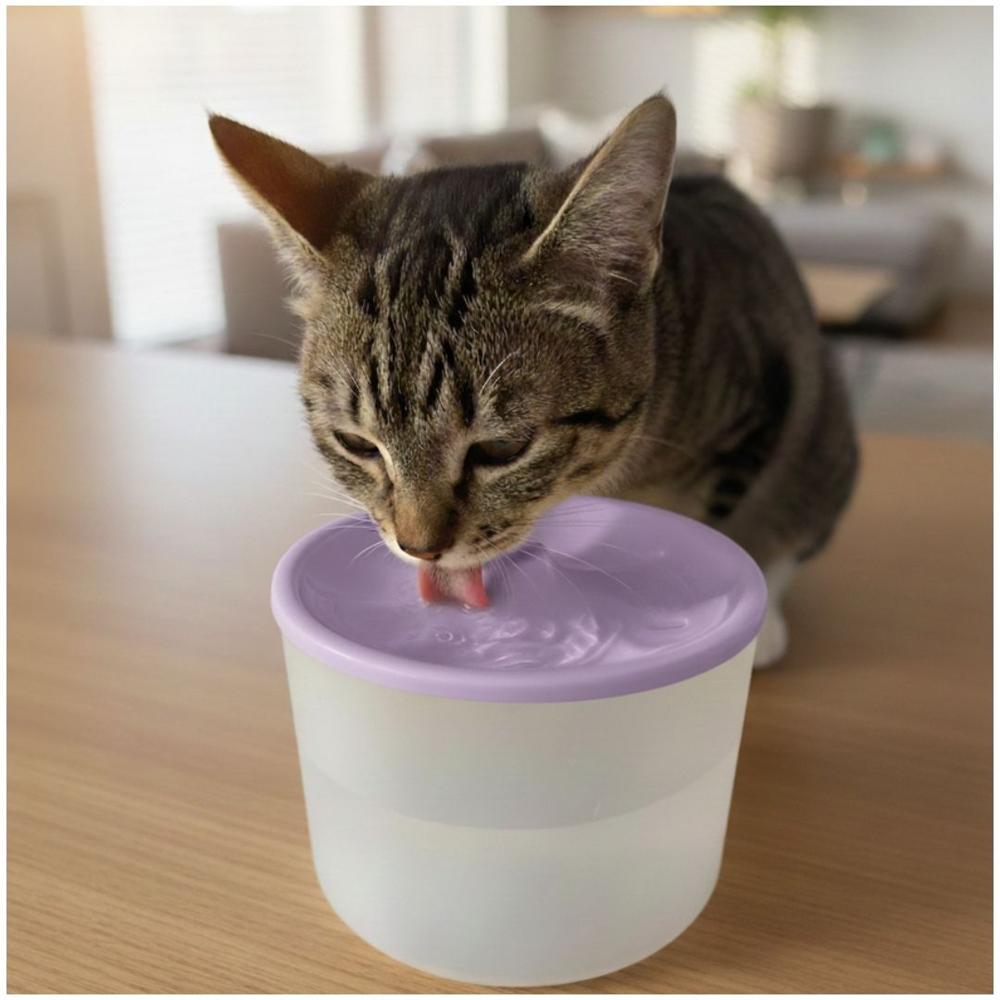 Bebedero con Fuente de Agua Eléctrico para Mascotas Gato Perro Morado