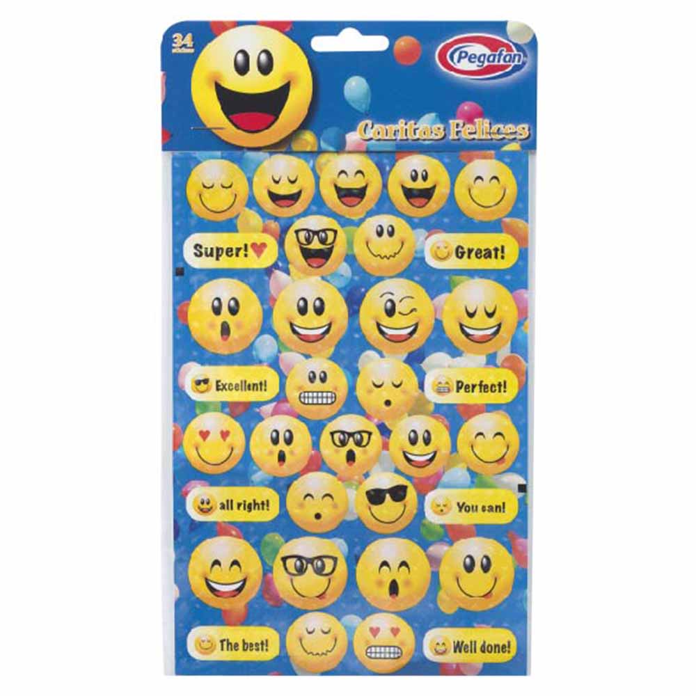 Stickers Motivadores Pegafan Rainbow Caritas Felices Ingles Varios Bolsa 34un Plazavea Supermercado