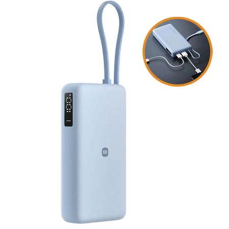 Xiaomi Power Bank 67W 20000mah Azul con Cable Integrado Power Bank Xiaomi 20000 mAh 67W Celeste con cable integrado - Carga Ultra Rápida